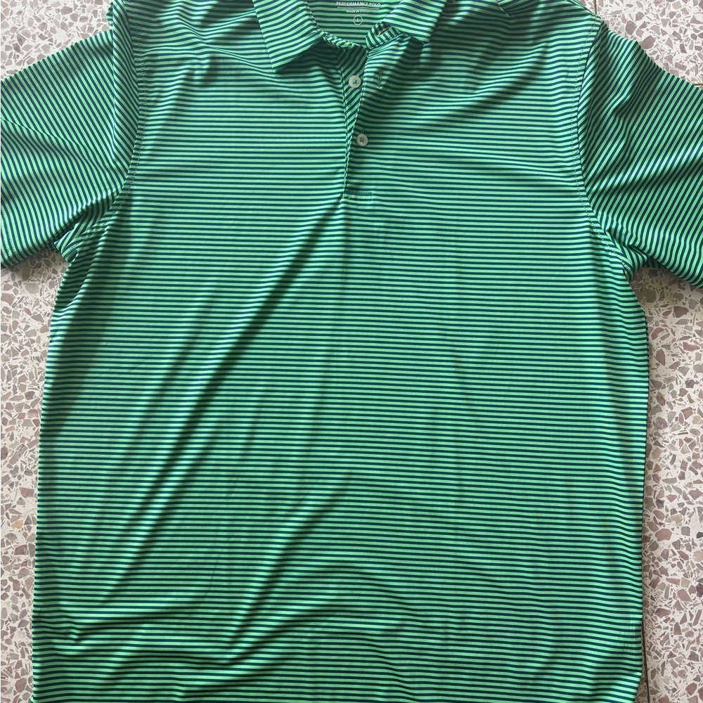 Green Striped Polo Shirt